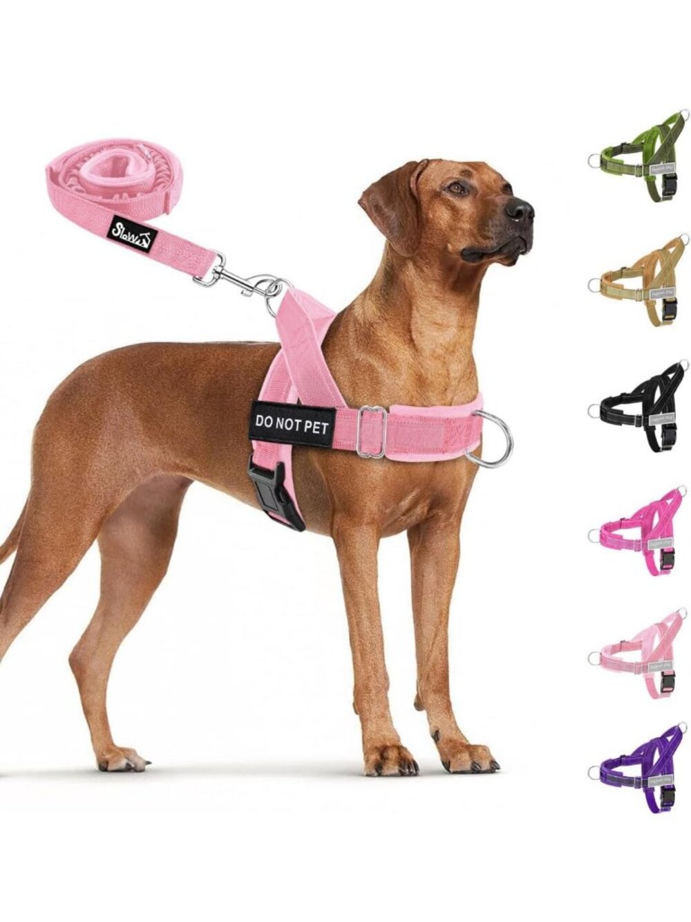 No Pull Dog Harness & Leash Set - Heavy Duty, Soft Padded, Adjustable Fit